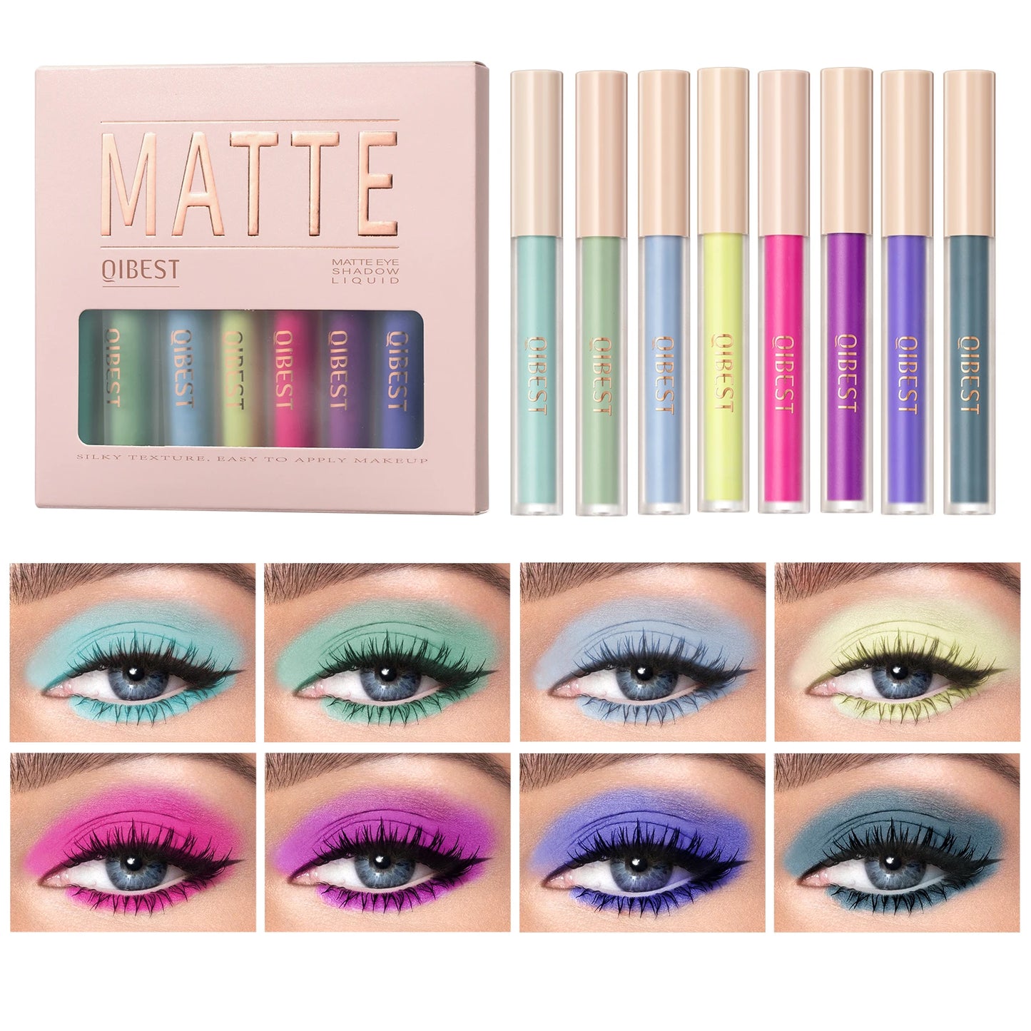 8pcs Liquid Eyeshadow Stick Set – Brown & Coffee Tones
