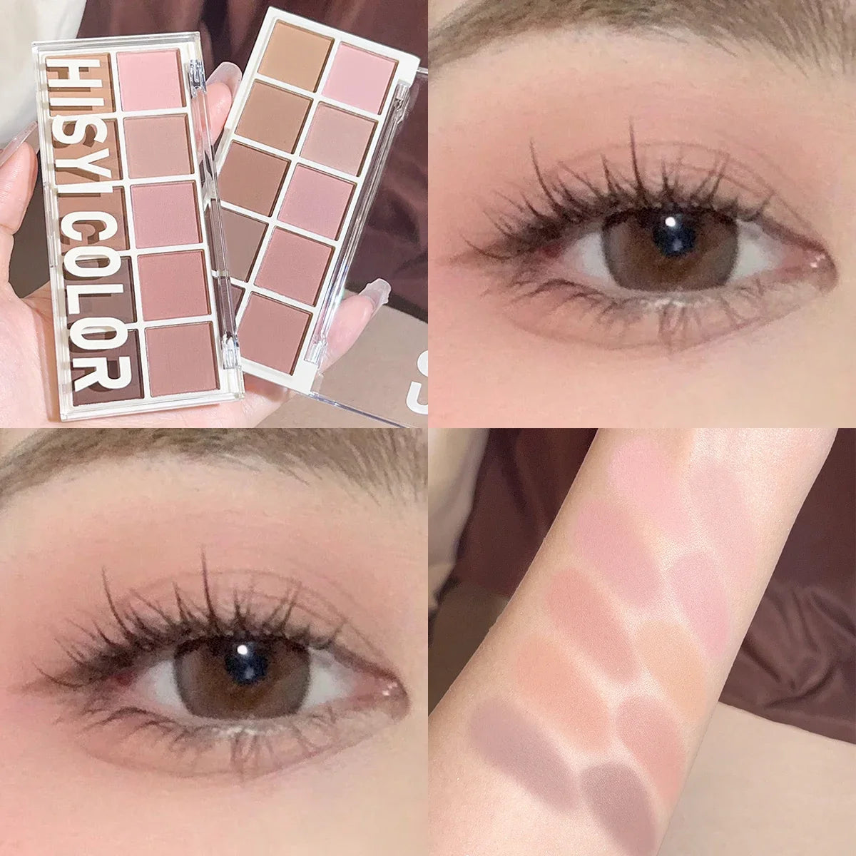 10-Color Matte & Glitter Eyeshadow Palette – Everyday Glam Meets All-Day Wear