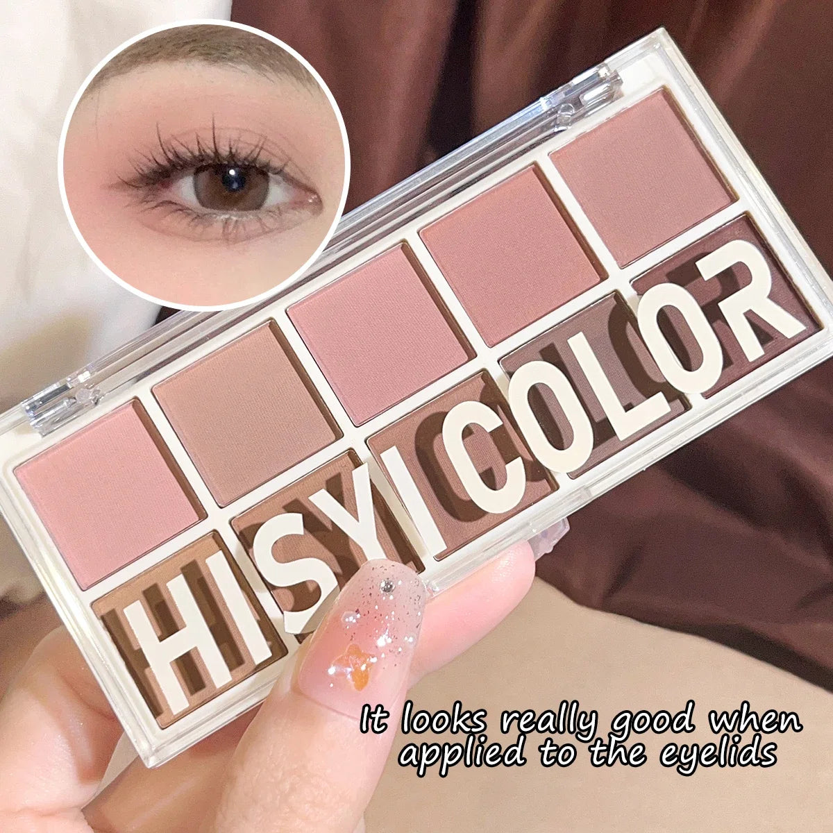 10-Color Matte & Glitter Eyeshadow Palette – Everyday Glam Meets All-Day Wear