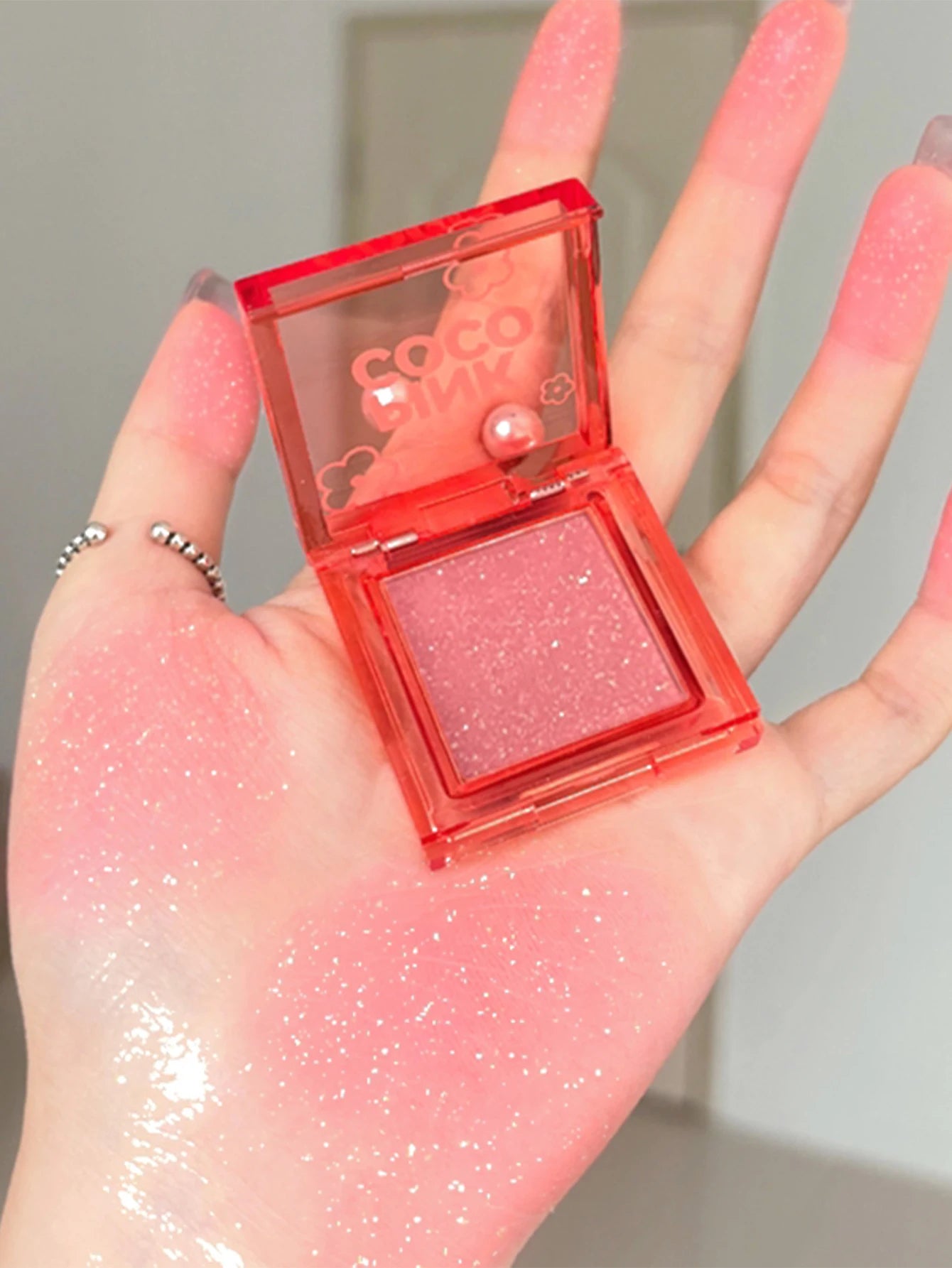 🌸 PINKCOCO Fine Shimmer Tipsy Blush – Multi-Use Soft Mist Glow
