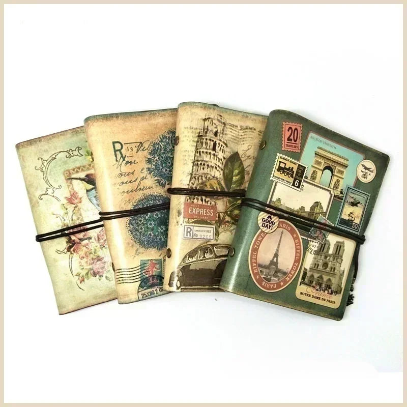 Vintage PU Leather Notebook – Kraft Paper Planner, Sketchbook & Writing Journal