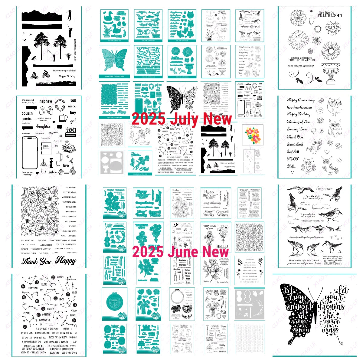 Holiday & Birthday Wishes Metal Cutting Dies – DIY Craft & Scrapbooking Stencils