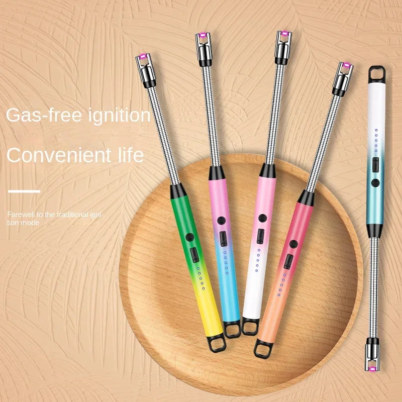 3PCS USB Rechargeable Electric Lighter Set – LED Display & 360° Rotation