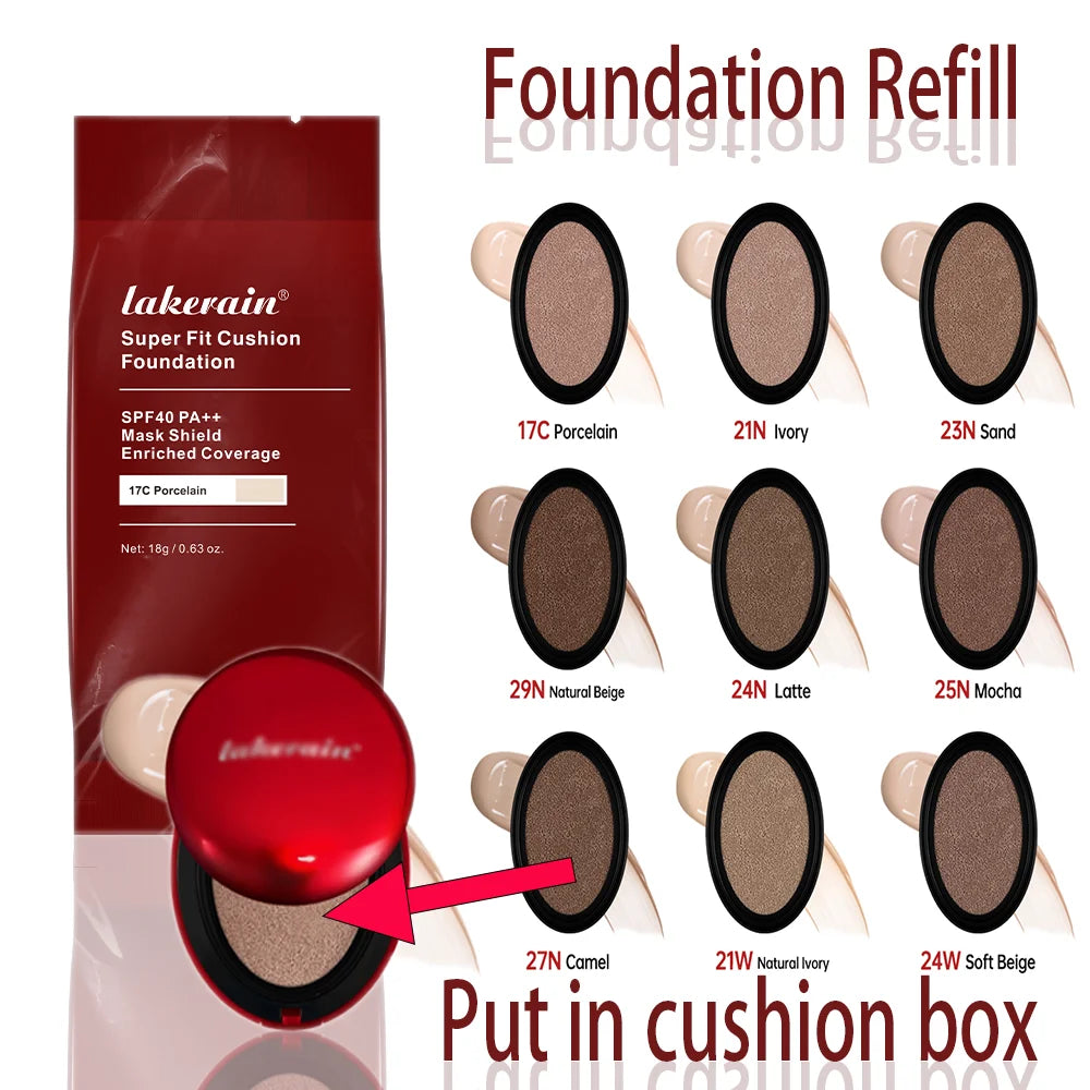 Cushion Refill Foundation – Waterproof, Semi-Matte & Long-Lasting (72H Wear)