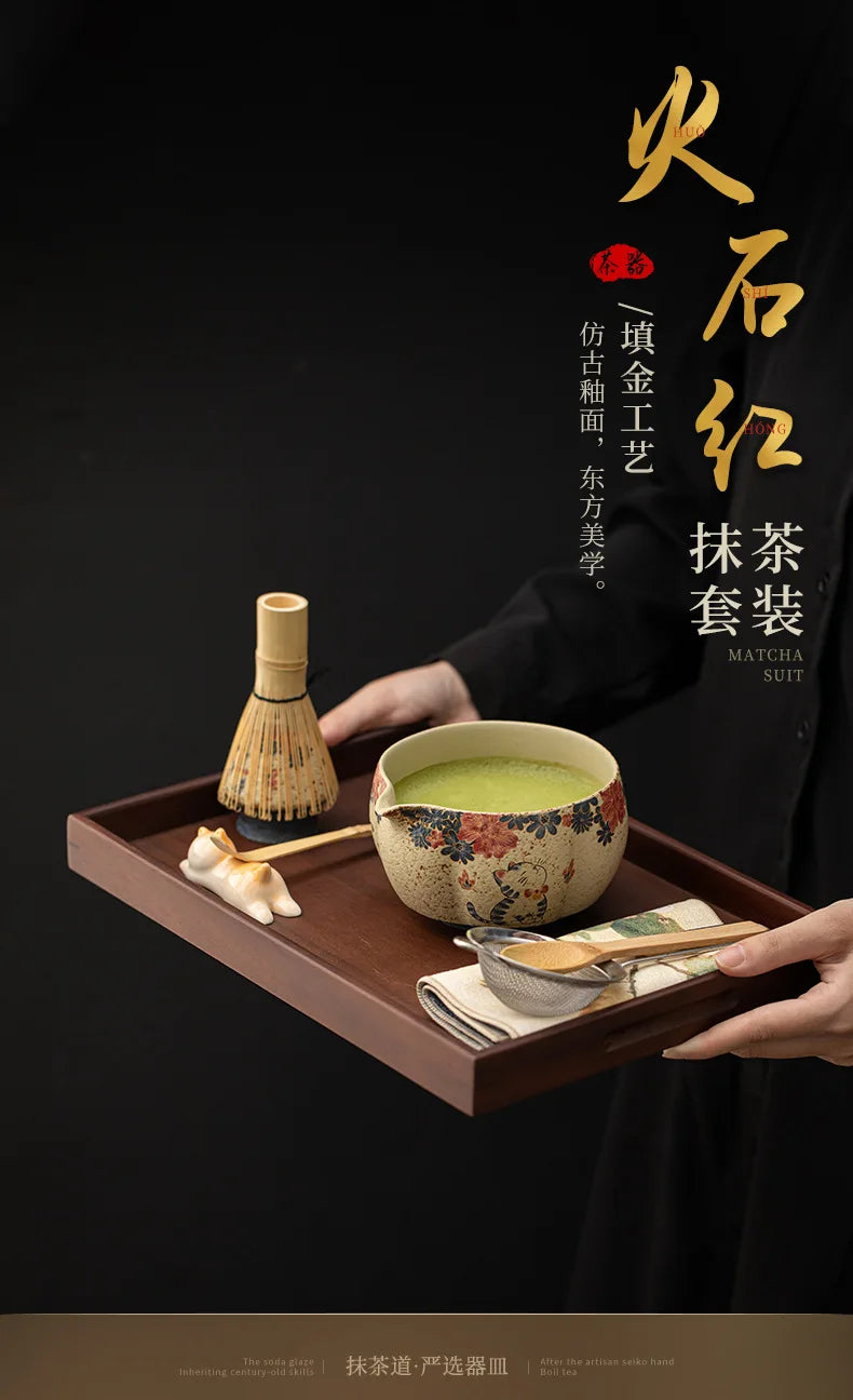 Japanese Matcha Tea Set – 2–8pcs Bamboo Whisk & Ceramic Bowl Gift Box