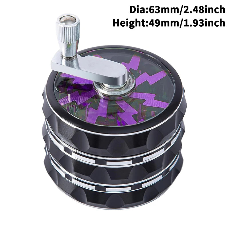 63mm Premium Zinc Alloy Grinder – 4-Layer Multifunctional Herb & Spice Crusher