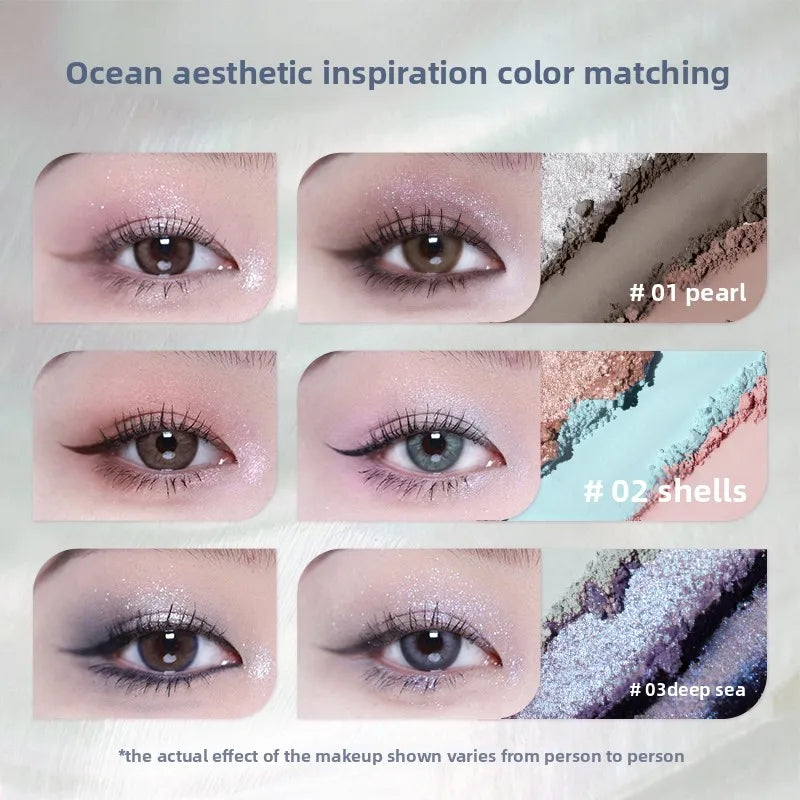 Shell Pearl 6-Color Eyeshadow Palette – Matte, Shimmer & Metallic Glow