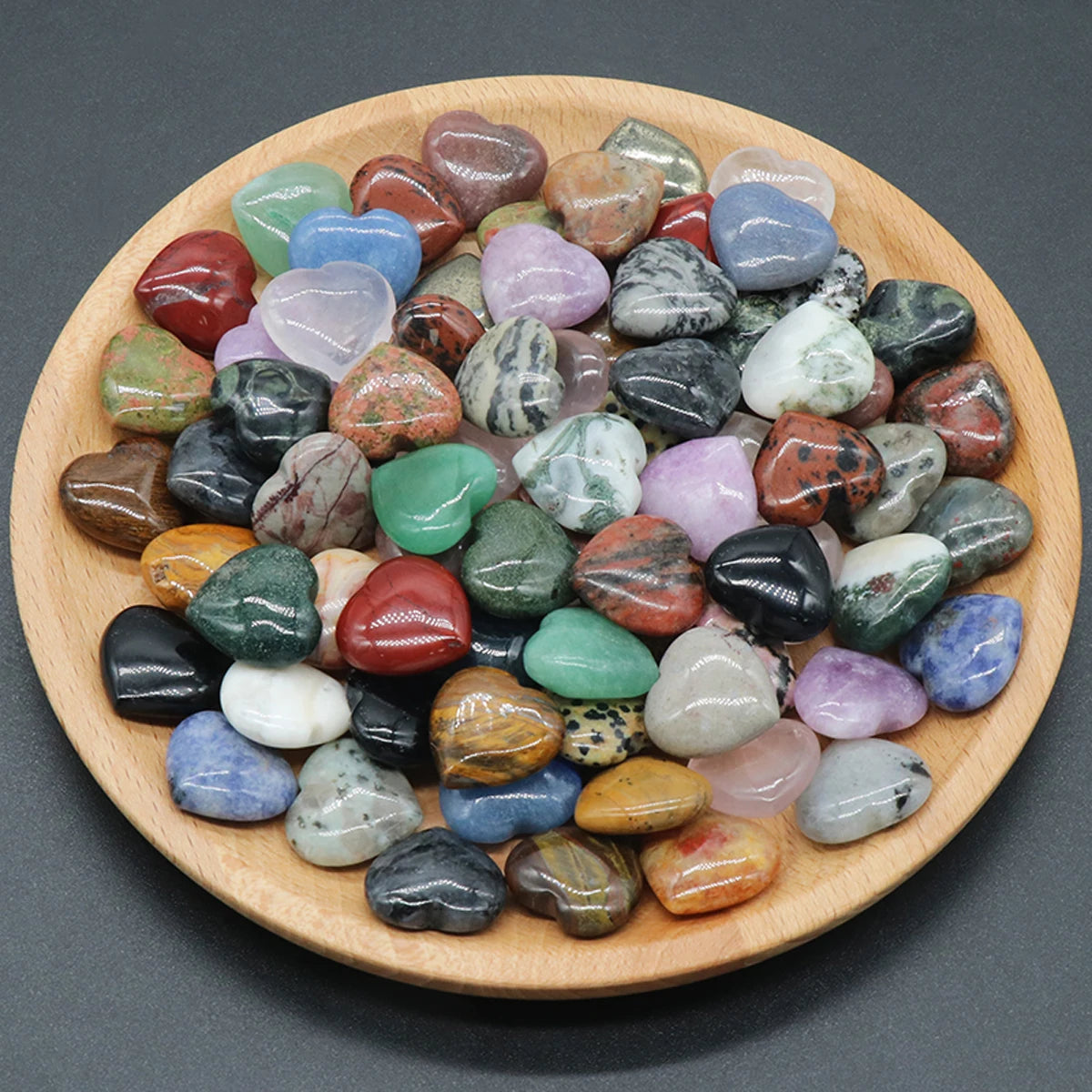 Natural Stone Heart Crystals – Rose Quartz, Amethyst & Gemstone Ornaments
