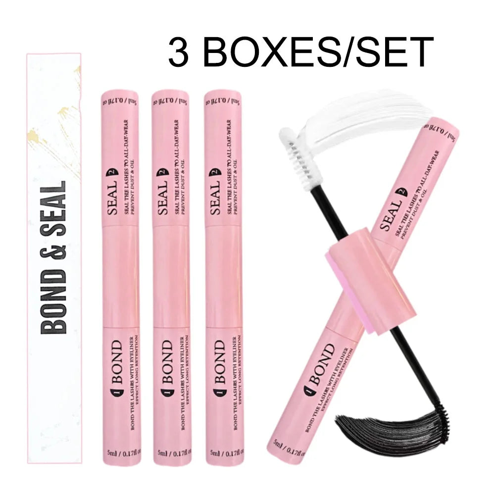 Lash Bond & Seal Kit – Strong Hold Glue, Sealant, Remover & Tweezers for Individual Lash Extensions (10ml + 5ml)