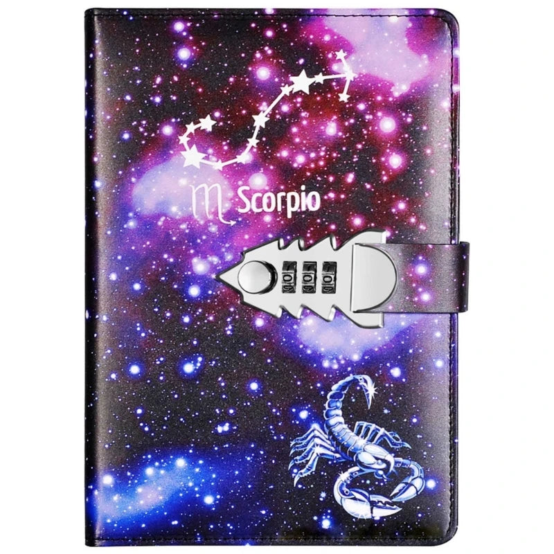 A5 Locking Journal – Digital Password Notebook with Combination Lock & Constellation Design