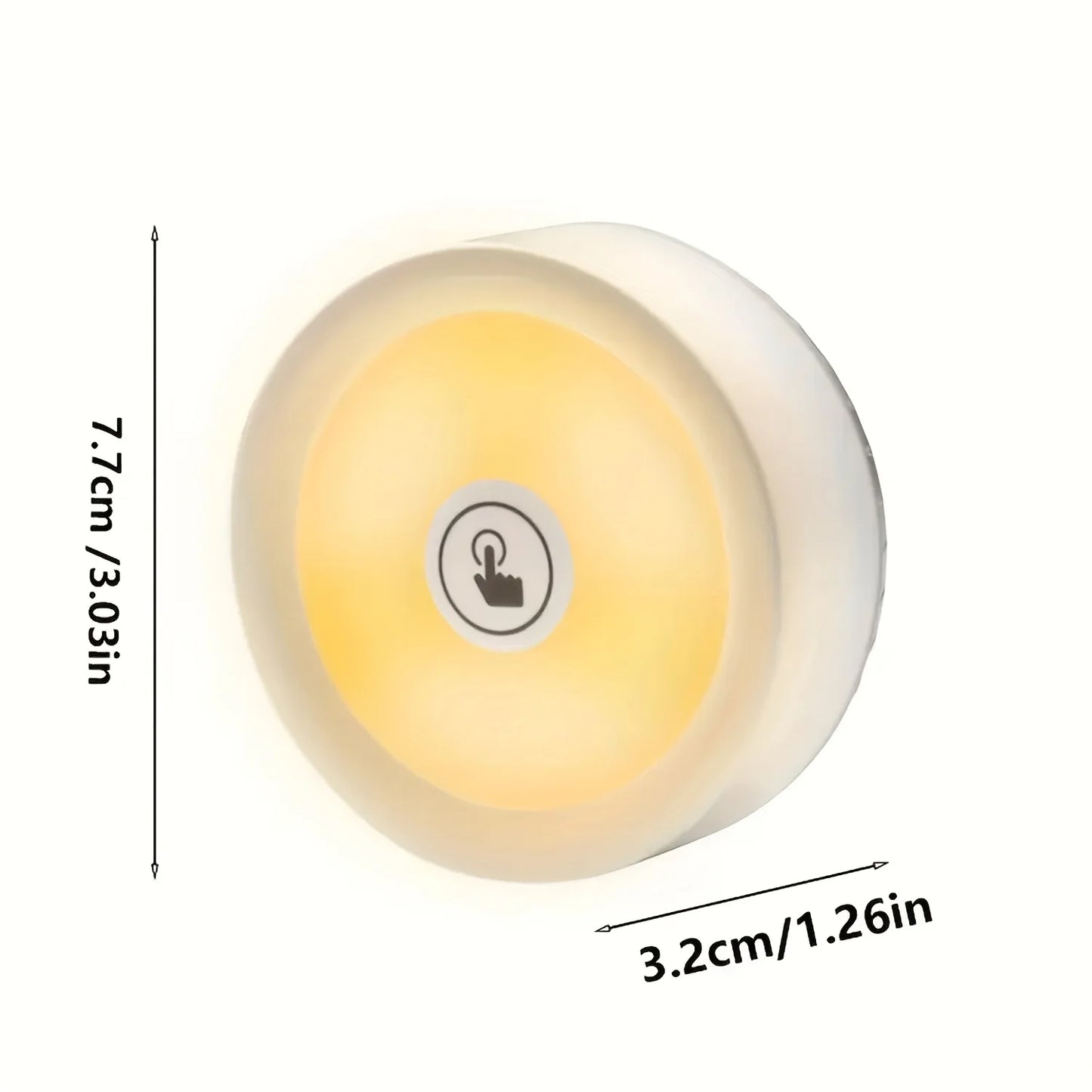 1pc/2pcs LED Touch Night Light – Wireless Stick-On Tap Lamp with 3-Color Dimmable Modes