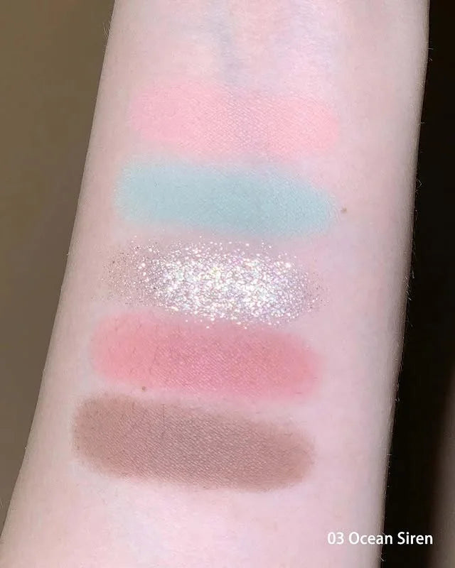 6-Color Diamond Shiny Highlighter Palette – Contour, Brighten & Glow