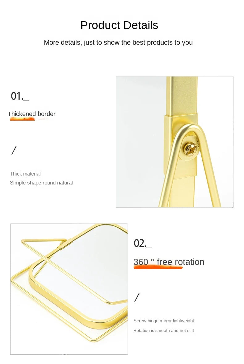 Dual-Sided Square Tabletop Makeup Mirror