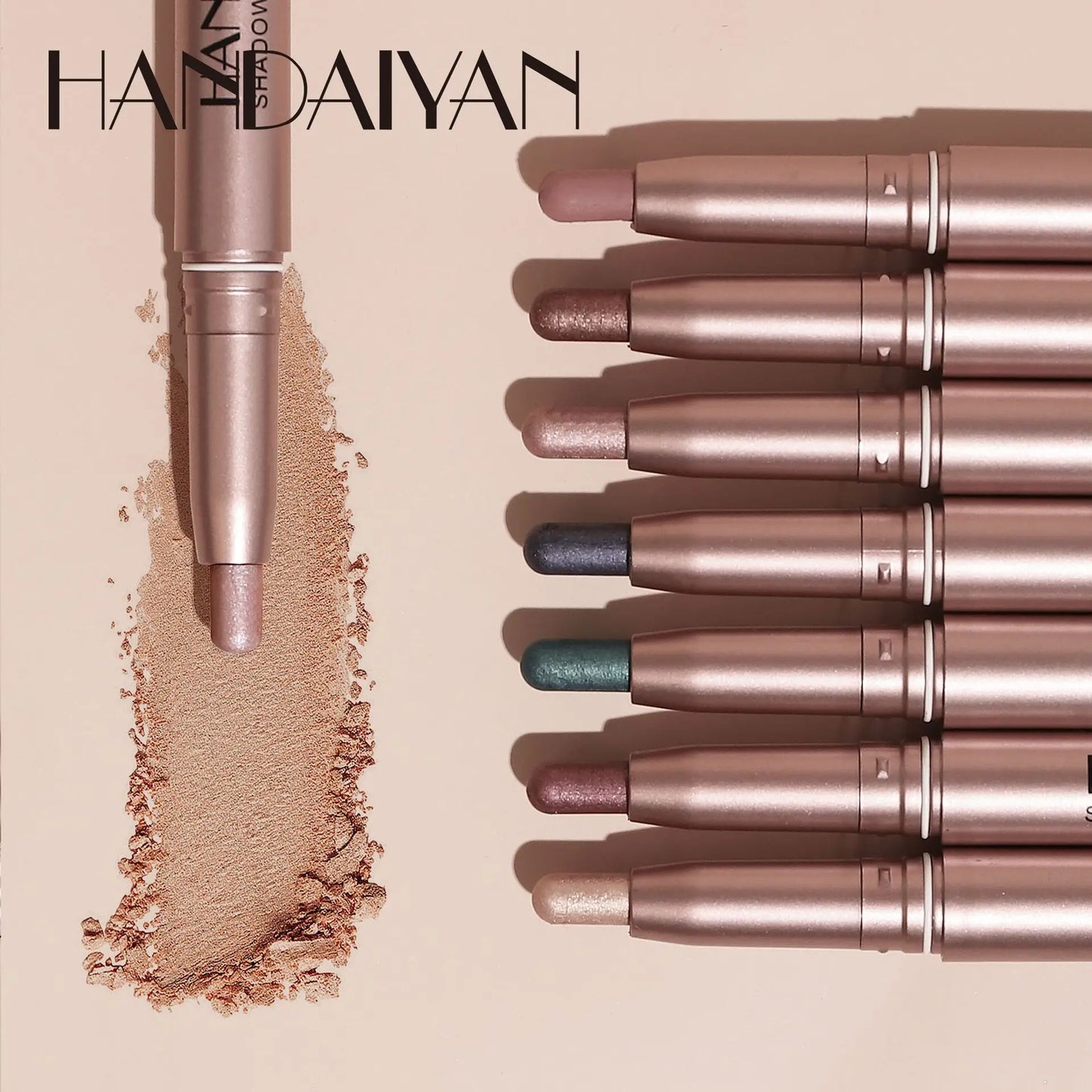 Double-Head Eyeshadow Stick – Shimmer & Matte Cream Pencil (Waterproof, Long-Lasting)