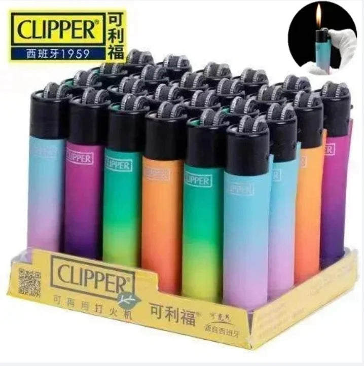 Metal Clipper-Style Butane Lighter – Sand Wheel Igniter (12-Pack)