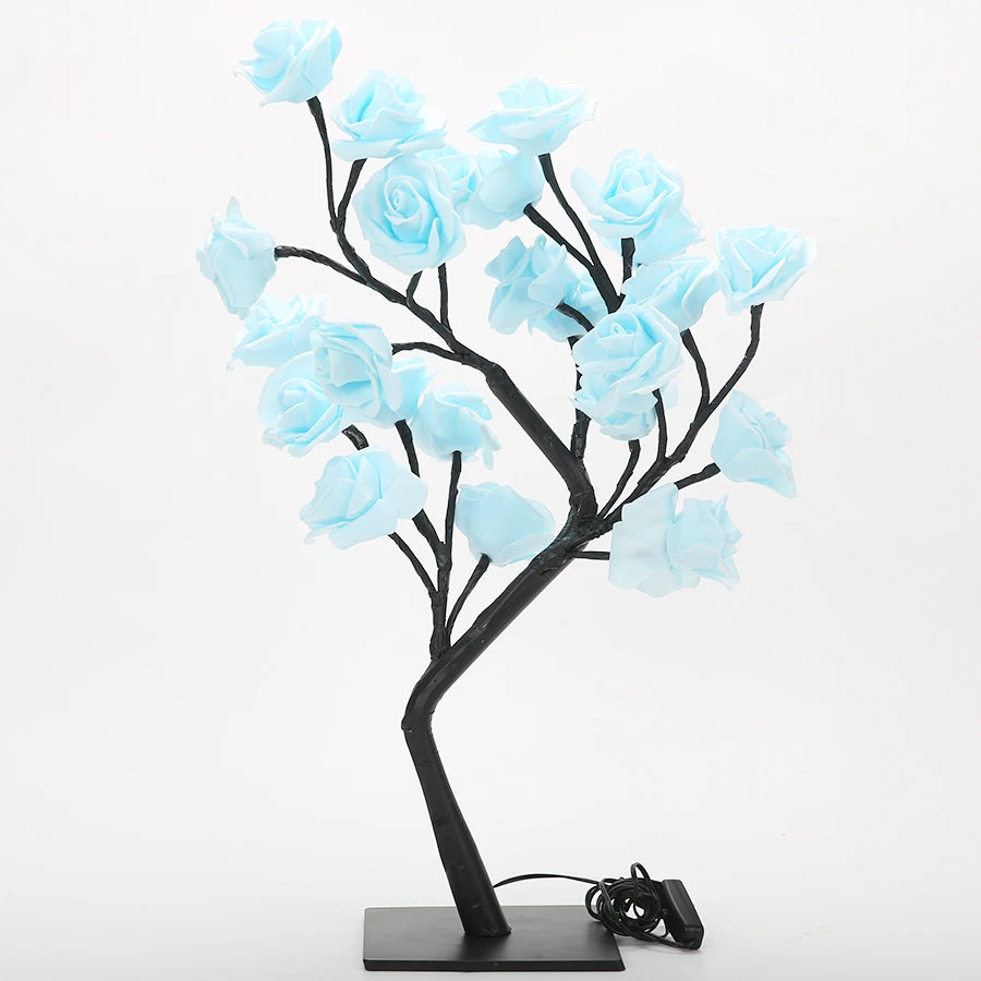 24-LED Rose Tree Table Lamp – Fairy Flower Night Light