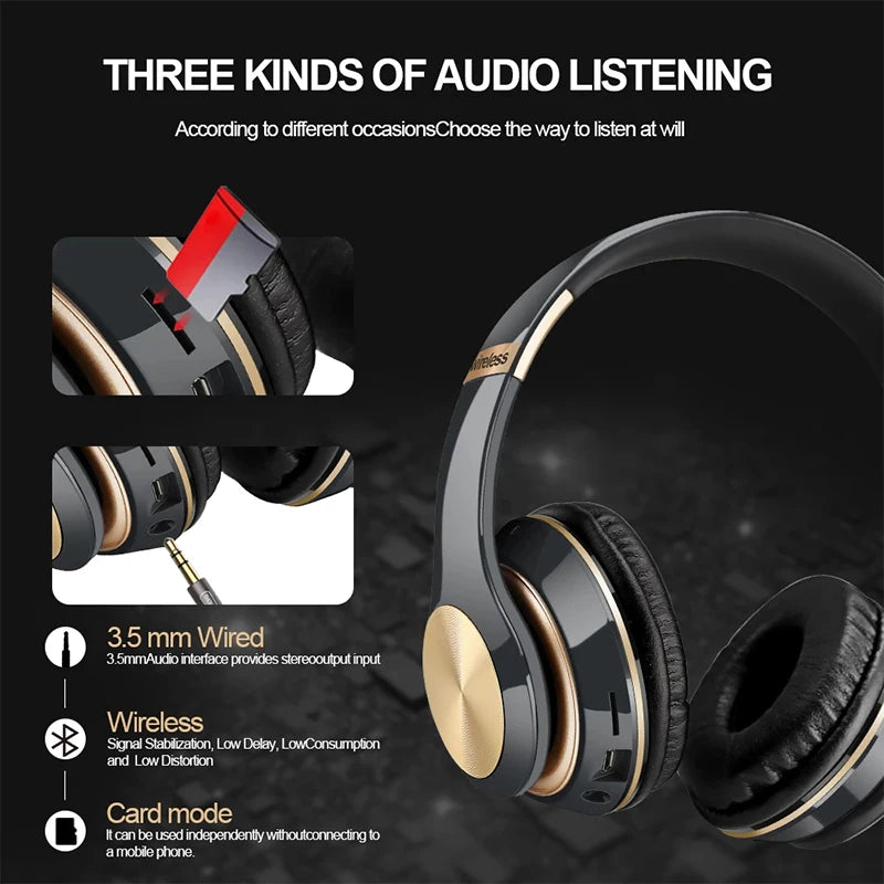 Foldable Bluetooth Sport Headphones – Bass, Comfort, & Wireless Freedom