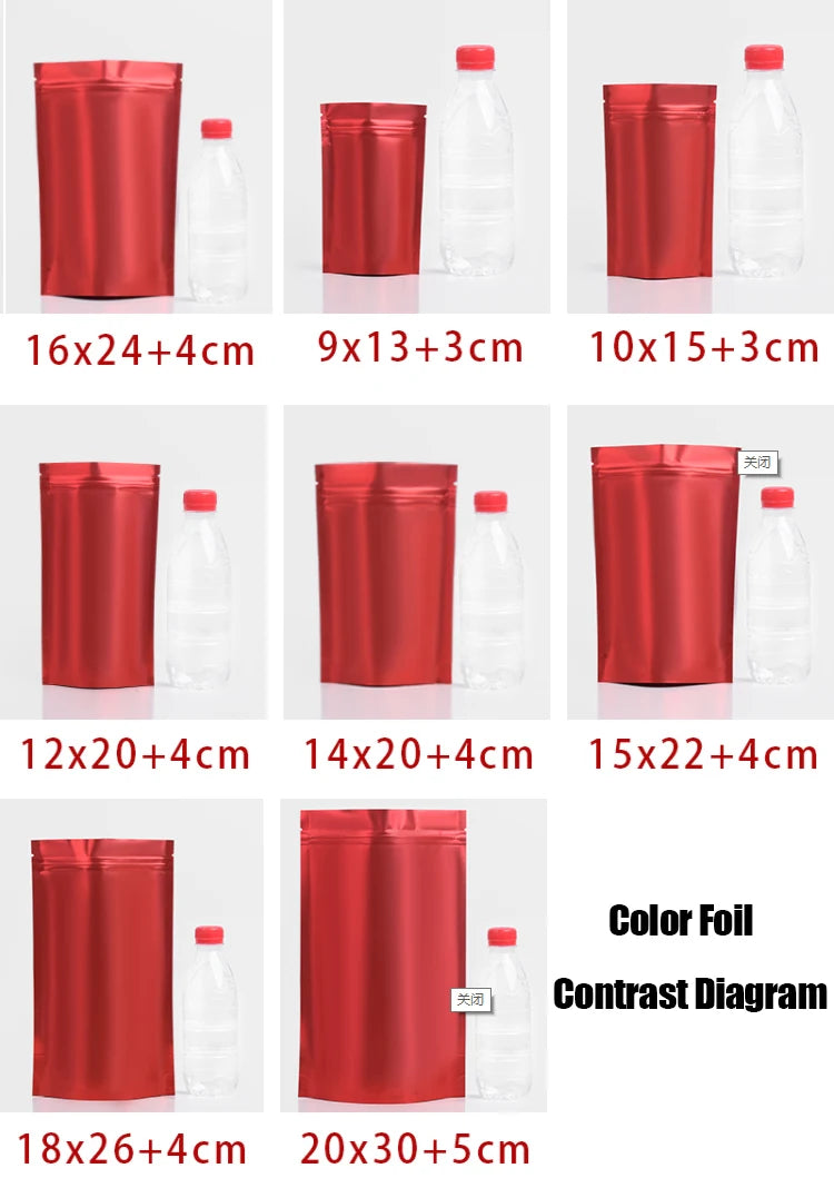50pcs Custom Printed Resealable Mylar Bags – Stand Up Ziplock Pouches