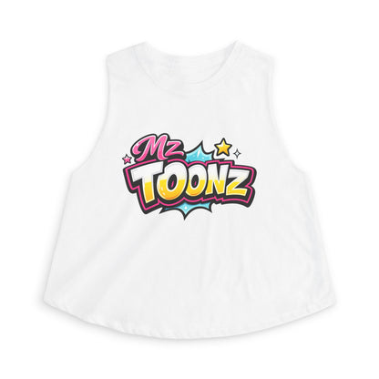 Ms Toonz Graphic Crop Top — Colorful Retro Cartoon Logo Tank for Women