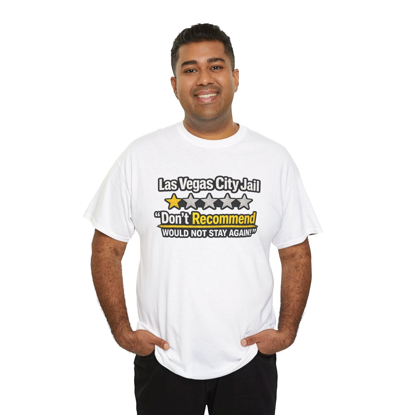 Las Vegas City Jail 'Don't Recommend' — Funny 1-Star Review T-Shirt