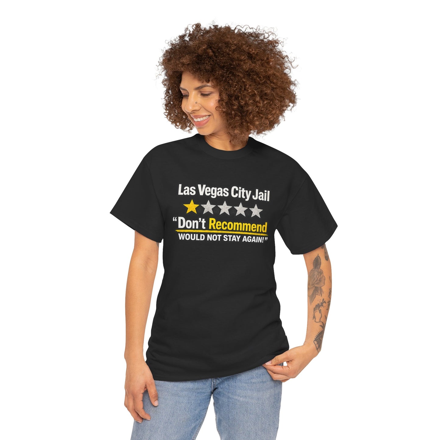 Las Vegas City Jail 'Don't Recommend' — Funny 1-Star Review T-Shirt