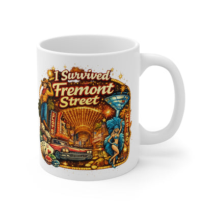 I Survived Fremont Street Mug — Las Vegas Vintage Casino Coffee Cup (11oz)