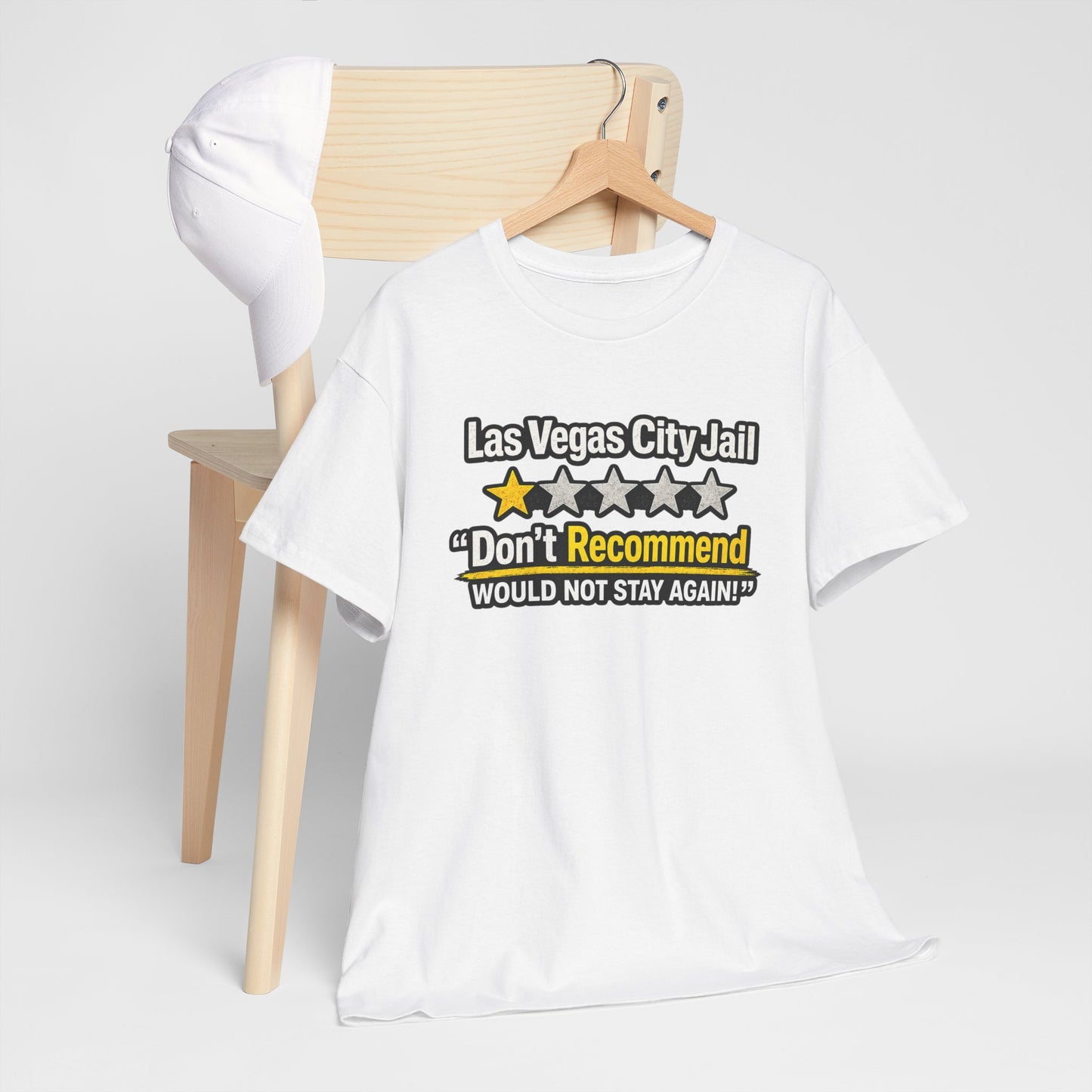 Las Vegas City Jail 'Don't Recommend' — Funny 1-Star Review T-Shirt
