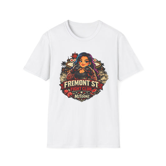 Fremont St. Fight Club Graphic T-Shirt — Retro Pinup Fighter Design