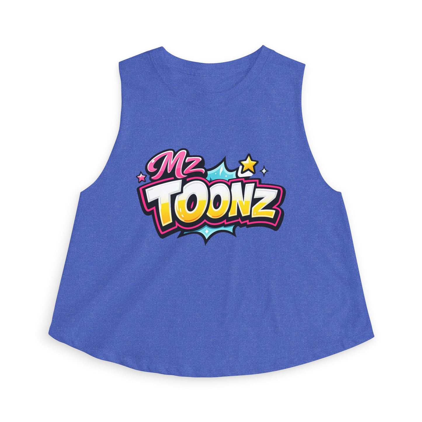 Ms Toonz Graphic Crop Top — Colorful Retro Cartoon Logo Tank for Women