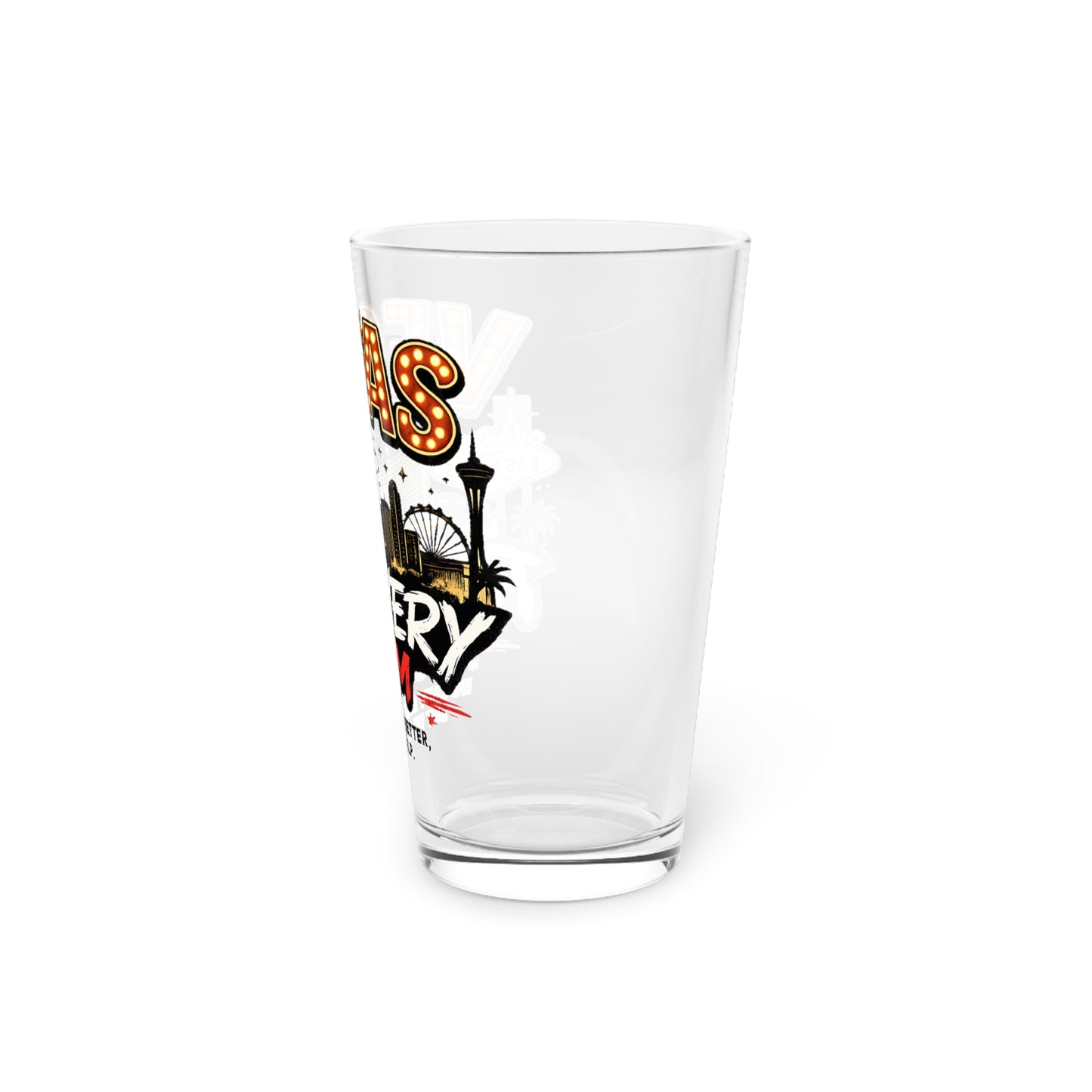 Las Vegas Retro Marquee Pint Glass — 16oz Beer Glass