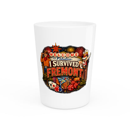 I Survived Fremont Street Shot Glass – Vegas Neon Casino Souvenir