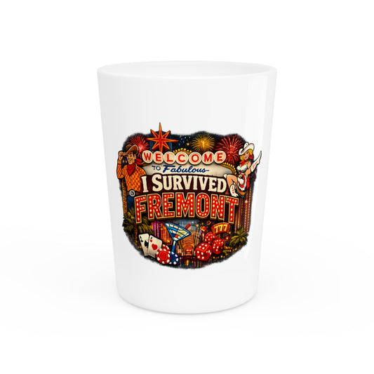 I Survived Fremont Street Shot Glass – Vegas Neon Casino Souvenir