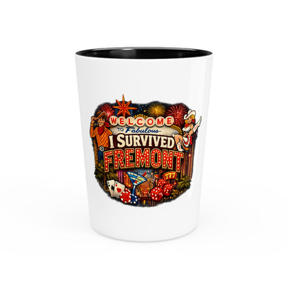 I Survived Fremont Street Shot Glass – Vegas Neon Casino Souvenir