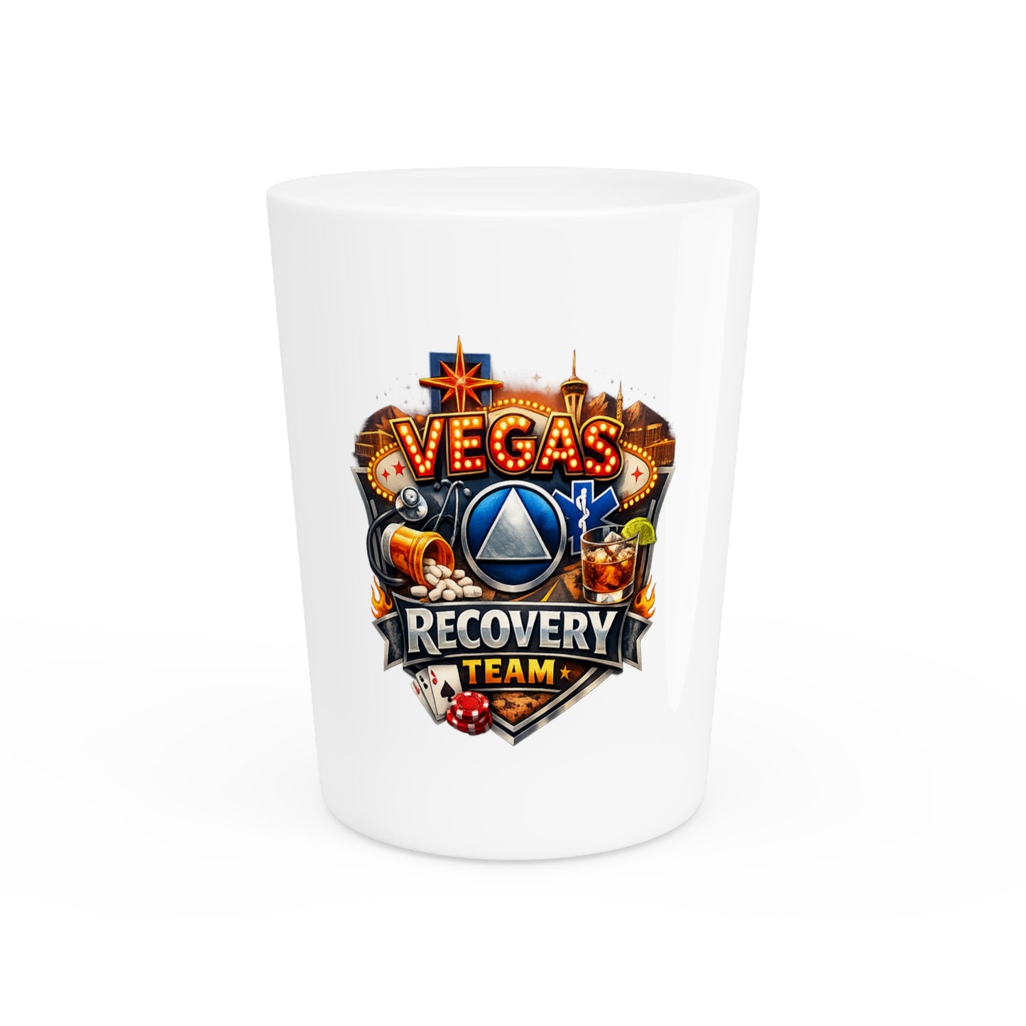 Vegas Recovery Team Shot Glass