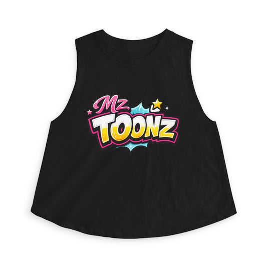 Ms Toonz Graphic Crop Top — Colorful Retro Cartoon Logo Tank for Women