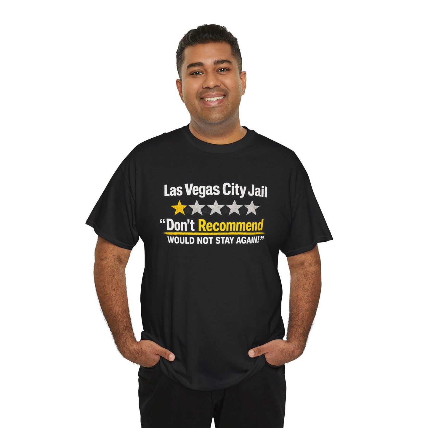 Las Vegas City Jail 'Don't Recommend' — Funny 1-Star Review T-Shirt