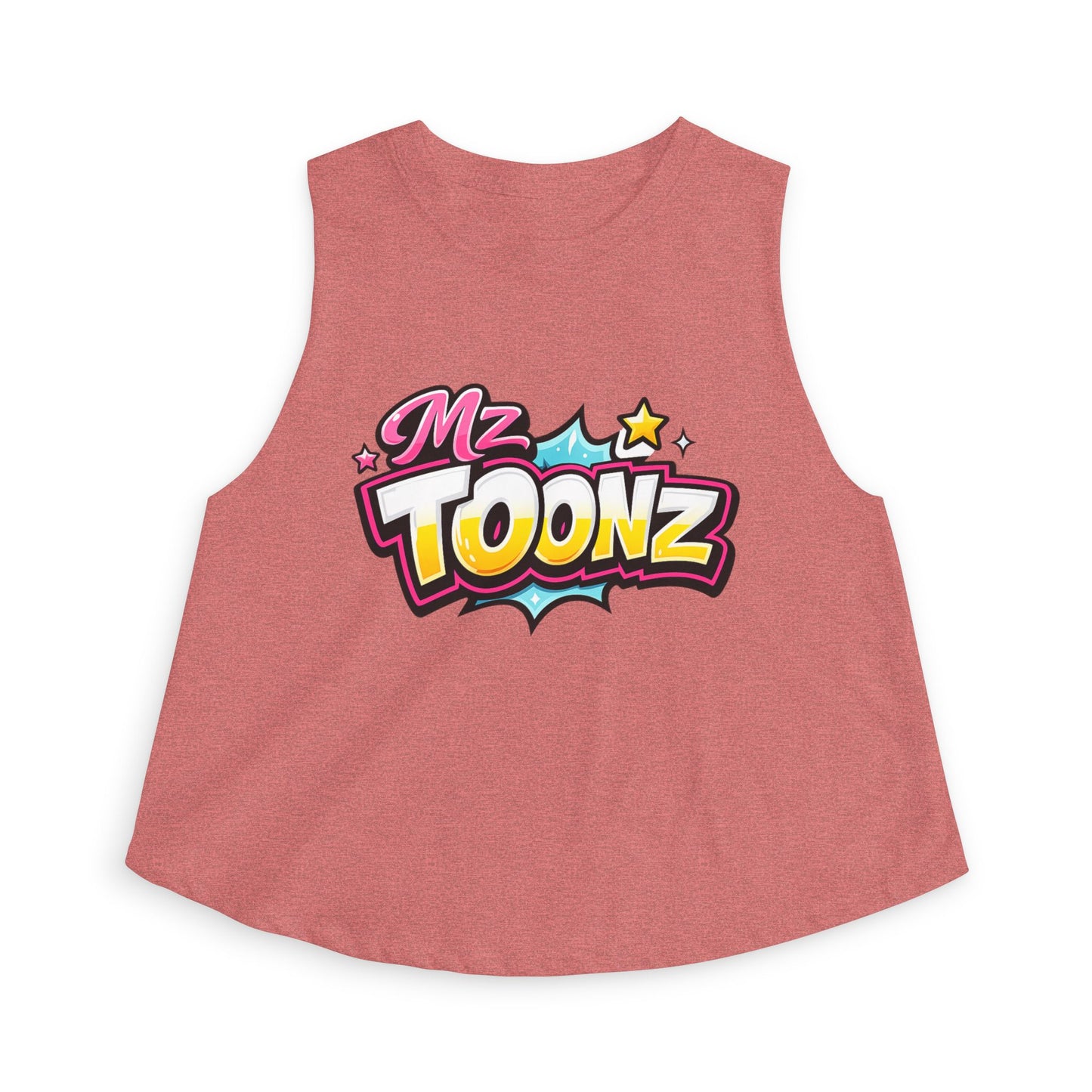 Ms Toonz Graphic Crop Top — Colorful Retro Cartoon Logo Tank for Women