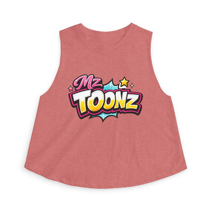 Ms Toonz Graphic Crop Top — Colorful Retro Cartoon Logo Tank for Women