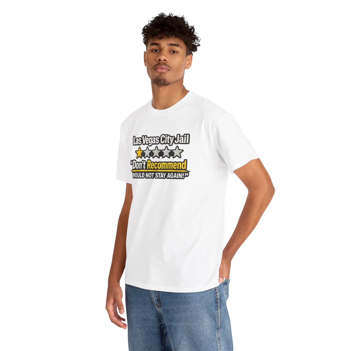 Las Vegas City Jail 'Don't Recommend' — Funny 1-Star Review T-Shirt