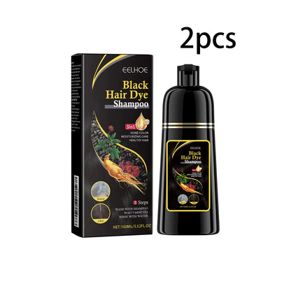 EELHOE 100ml Natural Plant Hair Dye Shampoo – 3-in-1 Grey Coverage for Men & Women