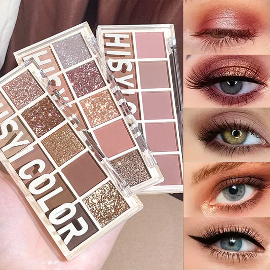 10-Color Matte &amp; Glitter Eyeshadow Palette – Everyday Glam Meets All-Day Wear