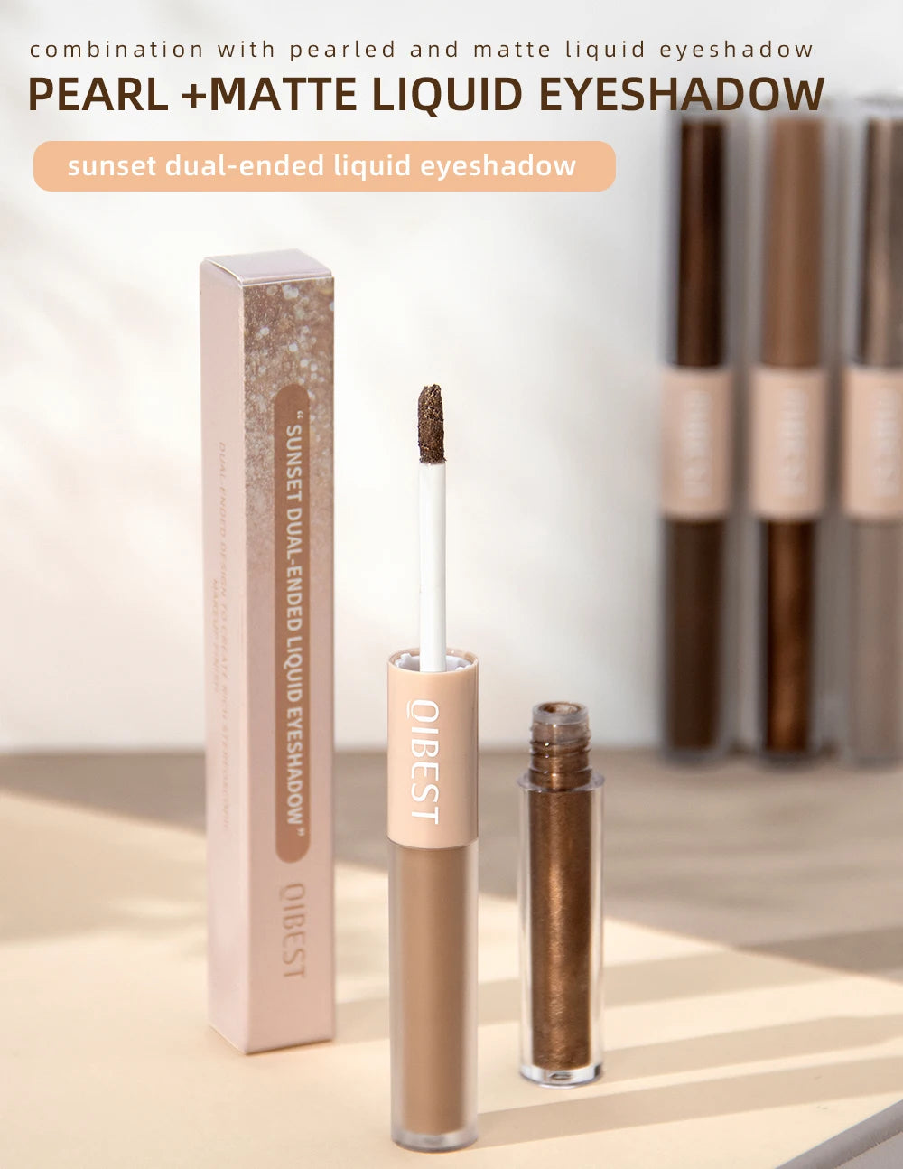 Double-Ended Glitter & Matte Eyeshadow Stick – 2-in-1 Waterproof Eye Makeup Pencil
