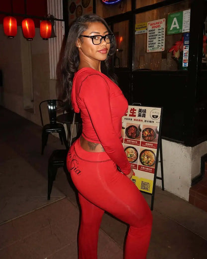 Y2K Hooded 2-Piece Set