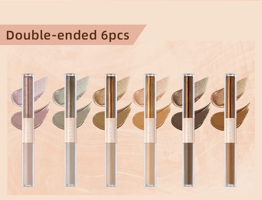 Double-Ended Glitter & Matte Eyeshadow Stick – 2-in-1 Waterproof Eye Makeup Pencil