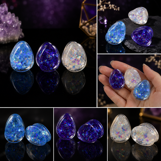 Drop-Shaped Acrylic Ear Tunnels – Bold Style, Lightweight Comfort