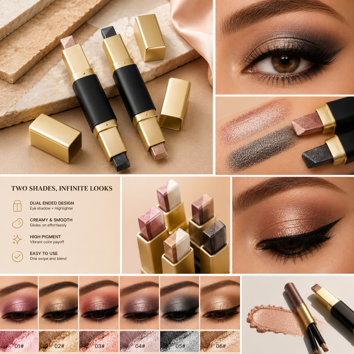 Double Color Eyeshadow Stick – Swipe, Sparkle, Slay