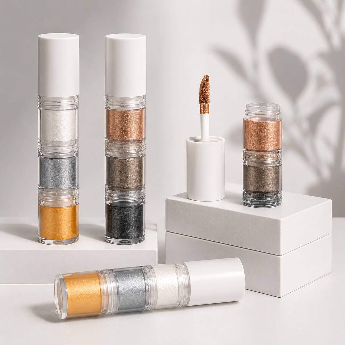 Fit Colors 3-Section Liquid Shimmer Eyeshadow Set – Pearl, Diamond &amp; Drama