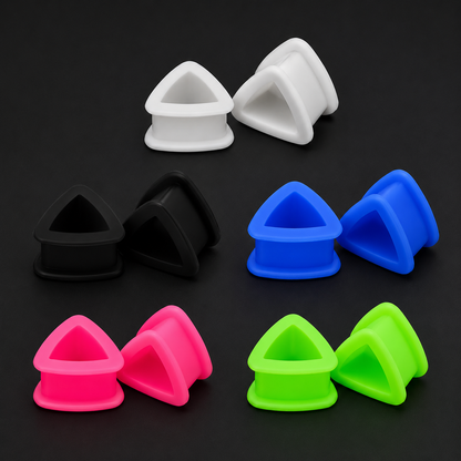Triangle Silicone Ear Tunnels & Plugs Set