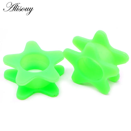 Star Hollow Silicone Ear Tunnels & Plugs Set