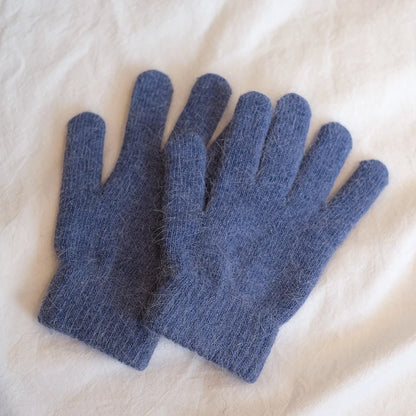 Cute Rabbit Knitted Winter Gloves – Women’s Fur Mittens